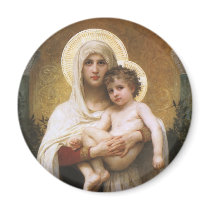Madonna of the Roses by William Adolphe Bouguereau Refrigerator Magnet