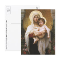 Madonna of the Roses by William Adolphe Bouguereau Post Cards