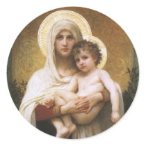 Madonna of the Roses by William Adolphe Bouguereau Sticker