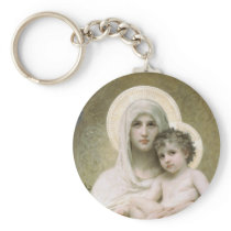 Madonna of the Roses Key Chain