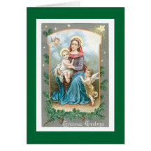 Madonna with Christ Child and Angels Greeting Card