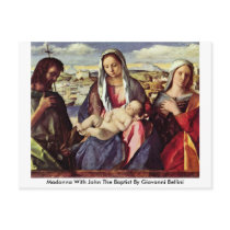 Madonna With John The Baptist By Giovanni Bellini Post Cards