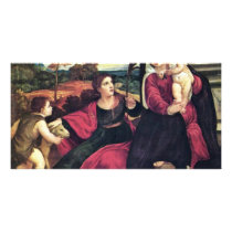 Madonna With St. Agnes And St. John The Baptist Customized Photo Card