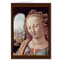 Madonna With The Carnation  By Leonardo Da Vinci Cards
