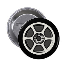 Mag Car Wheel Pinback Button