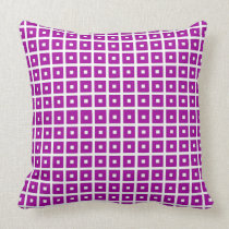 Magenta and White Geometric  Pattern  Throw Pillow pillows