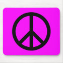 Magenta & Black Peace Sign mousepads