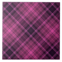 Magenta black plaid pattern tile