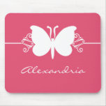 Magenta Butterfly Swirls Mousepad