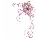 Magenta & Gold Hand-drawn Flower T-Shirt