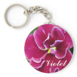 Magenta Painted Violet Keychains