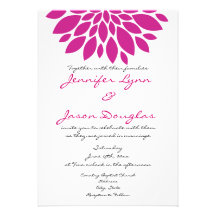 Magenta Pink Purple Flower Wedding Invitations