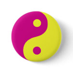 Magenta Yin Yang Symbol Button