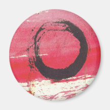 Magenta Zen Circle Fridge Magnets