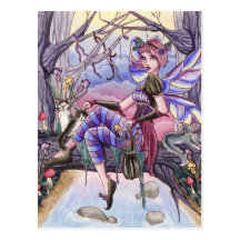 Maggie - Fairy and Cat Postcard