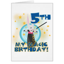 Magic 5th Birthday Tshirts and Gifts Greeting Cards