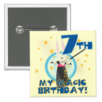 Magic 7th Birthday Tshirts and Gifts buttons