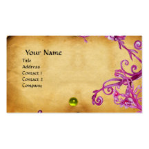 MAGIC BERRIES  MONOGRAM gem blue parchment Business Card Template