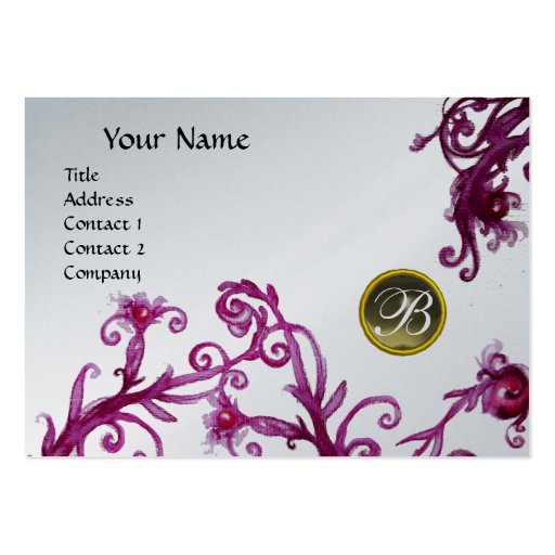 MAGIC BERRIES MONOGRAM, Grey Agate platinum Business Card