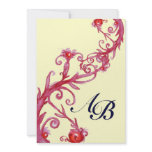 MAGIC BERRIES MONOGRAM red yellow fuchsia black Invites