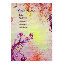 MAGIC BERRIES MONOGRAM white purple fuchsia Business Card Template