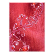 MAGIC BERRIES, red white silk Custom Announcement