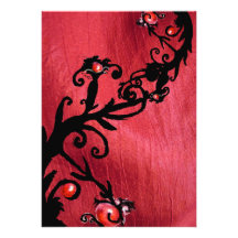 MAGIC BERRIES, red white silk Personalised Invitation