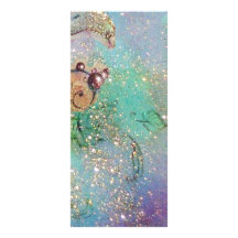 MAGIC BUTTERFLY IN GOLD SPARKLES PERSONALIZED RACK CARD