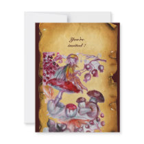 MAGIC FOLLET OF MUSHROOMS parchment Invite