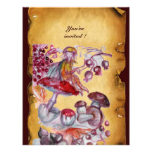 MAGIC FOLLET OF MUSHROOMS parchment Invite