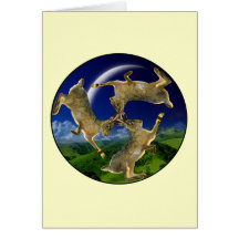 Magic Hares Greeting Card