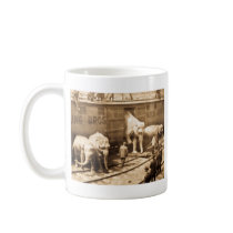 Magic Lantern Slide Ringling Bros Elephant Train Mugs
