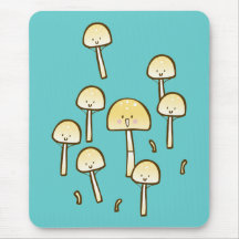 Magic Mushrooms Doodle Art Mouse Pad