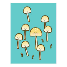 Magic Mushrooms Doodle Art Postcards