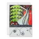 MAGIC OF THE  SPRING ,bright red black white green invitations