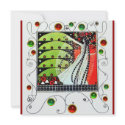 MAGIC OF THE SPRING bright red black white green invitations