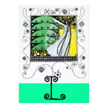 MAGIC OF THE  SPRING ,bright yellow  black green Personalised Announcements