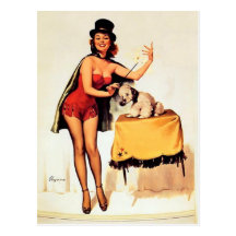 Magic Pin Up Postcard