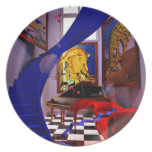 Magic rooms by Lenny art Dinner Plate