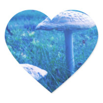 Magic Shroom In Blue Heart Sticker