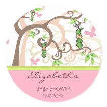 Magic Tree & Baby Girl Baby Shower Favour Label /