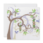 Magic Trees Twins Girl Boy Peas in Pod Baby Shower Personalised Invites