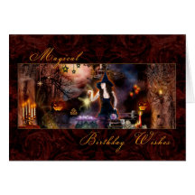 Magical Birthday - Witch card