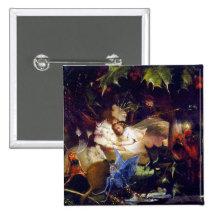 Magical Fairy Fantasy Painting: The Fairy Bower Pinback Buttons