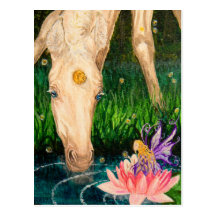 Magical Pond Unicorn & Fairy Fantasy postcard