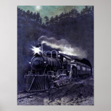 Magical Steam Engine Victorian Train Posters