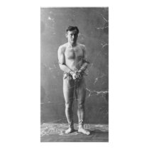 Magician Harry Houdini Standing In Chains Photo Card