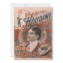 Magician Harry Houdini The King Of Cards Personalized Invitations