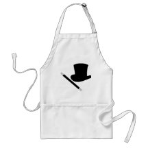 magician top hat and magic wand apron