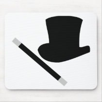 magician top hat and magic wand mouse mat